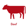 Beef cow red icon